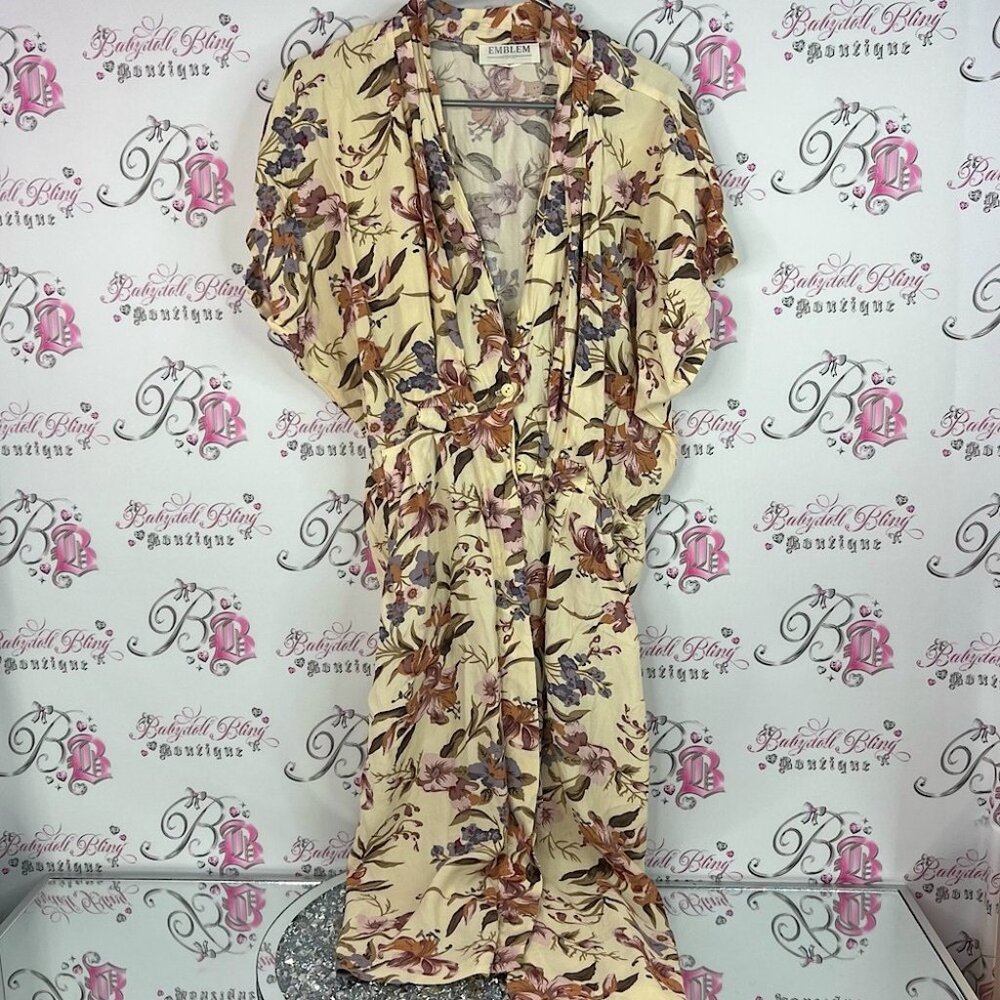 Emblem dress vintage flowers flowy Elegant Floral Print Women's dress